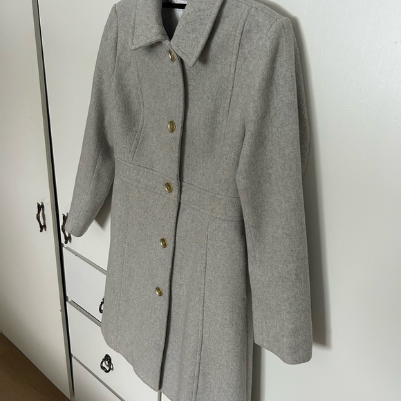 LIKE NEW J. Crew Wool-Blend lady day pea coat Heather grey - Picture 7 of 11